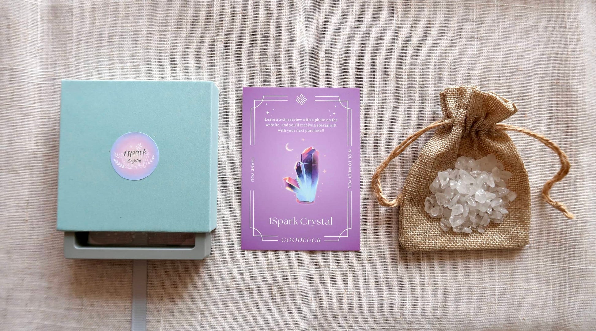 Beautiful package with thoughtful extras, including free clear quartz chips for cleansing, a jute storage pouch, a professional crystal care guide card, and an exquisite pull-out jewelry box for safe keeping and elegant presentation. Perfect for gifting or personal use