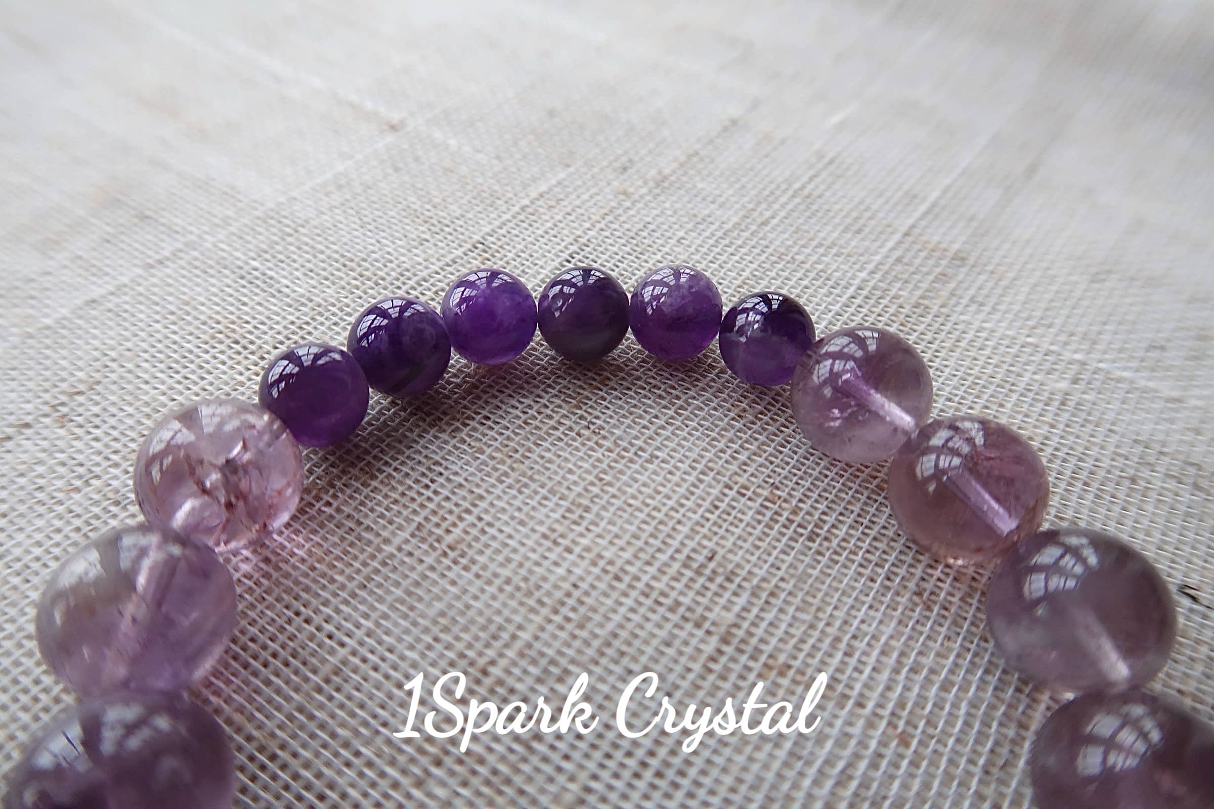 Close-up of the Success Path bracelet highlighting the unique texture and color gradient of ametrine, representing transformation and spiritual insight